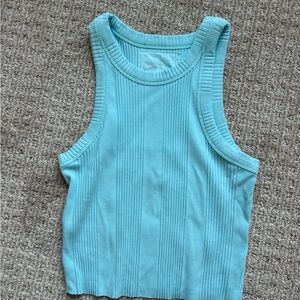 Aerie Light Blue Ribbed Tank